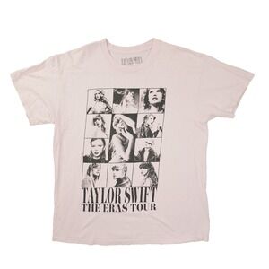 Taylor Swift Eras Tour T Shirt Women's Large Pink Concert Short Sleeve 2023-2024
